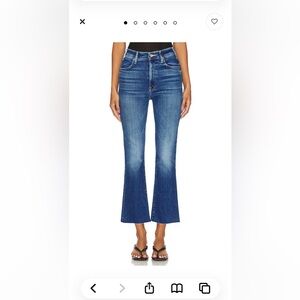 MOTHER Flared Blue Cropped Jeans.